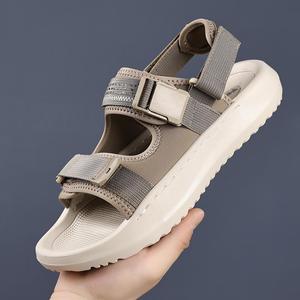 Men's Summer <b>Flat</b> <b>Sandals</b> Textile Upper Open Toe Mesh Lining Rubber Outsole Anti Slip Casual Outdoor Sport Beach Shoes Hook Loop - Product Image 3