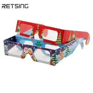 Бумажные рождественские светящиеся очки в форме сердца, очки с рассеиванием, 3D-печать на заказ, очки для фейерверка