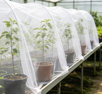 Filet de protection pour serre tunnel de jardin, barrière antiparasitaire à mailles fines pour légumes-feuilles, couverture de rangs agricole, écran de protection pour plantes
