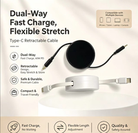 Kabel Data Pengisian Cepat Tipe-C Hitam Putih.