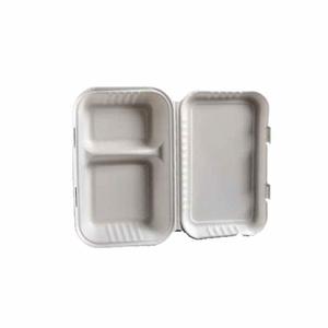 2 칸 도시락 일회용 바가스 종이 용기 - Product Image 2