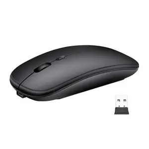 Wireless Computer Mouse Slim Silent Rechargeable 2.4GHz Optical Mouse for PC with USB Receiver