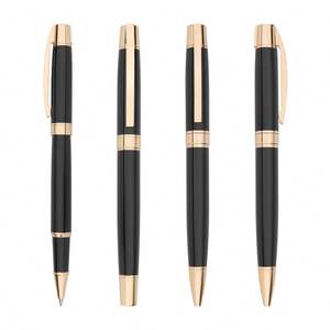 Bolígrafos Metálicos de Diseño Personalizado, Grabados e Impresos con Logotipo Personalizado, Bolígrafos Metálicos Retráctiles Negros, Fabricante - Product Image 4