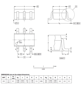 BC857BS Original, 115 SOT-363 Universal Dual Bipolar Transistor Array TRANS 2PNP 45V 100MA BC857BS 6-TSSOP Transistor - Product Image 5