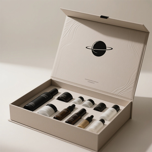 Logo personnalisé avec revêtement UV Design Ensemble cadeau de luxe pour les soins de la peau à base d'huile d'<span class=keywords><strong>essence</strong></span> Boîte cadeau magnétique avec emballage en papier à rabat avec insert en mousse - Product Image 5