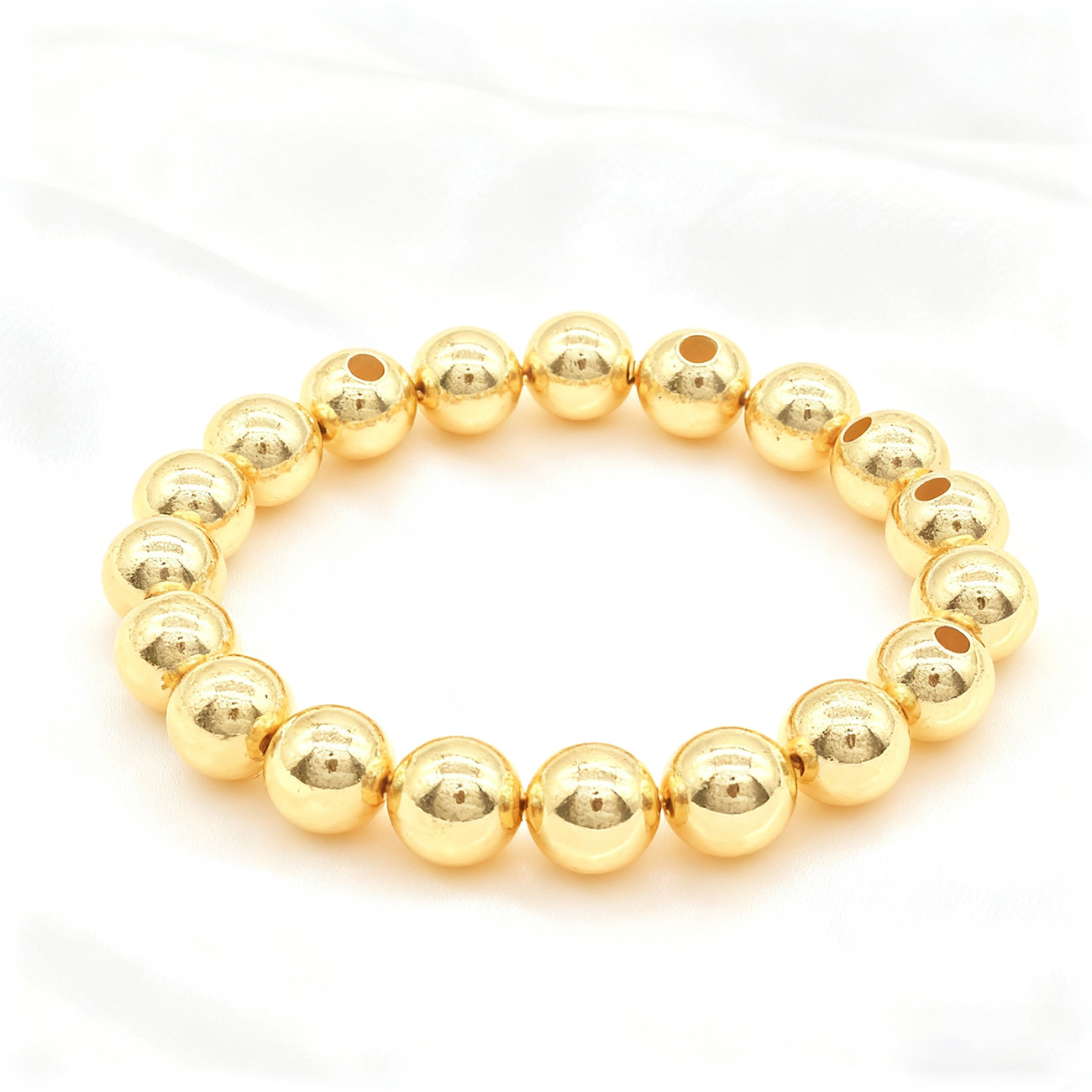 Color Retention Small Gold Plated Copper Alloy Beads Smooth Surface DIY Handmade Beaded Bracelet Jewelry Accessories Beads