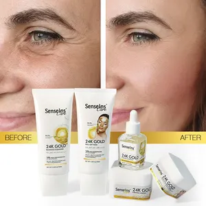 Wholesale 24k gold face care set private label organic moisturizing anti-aging wrinkle firming whitening skin care set