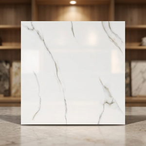 กระเบื้องพอร์ซเลนขัดเงา Arctic Crystal ขนาด 60x60 ซม. ลายหินอ่อนคาร์ราร่าสีขาว สำหรับปูพื้นภายใน - Product Image 4