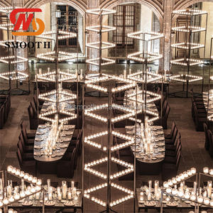 Support mural de bougies de luxe en métal noir de haute qualité, design lisse, pour décoration murale - Product Image 4