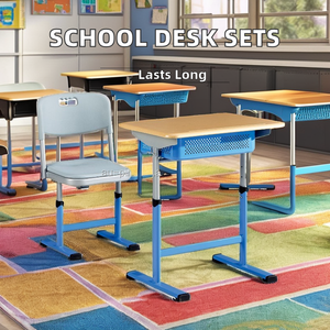 High Quality SONGYE Modern Metal Single Person <b>Adjustable</b> Lifting Desk and Chair Set PT-308DA School Chair Classroom <b>Table</b> Desks - Product Image 6
