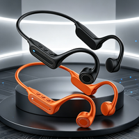 Headphone Olahraga Konduksi Tulang Tahan Air IPX5 Waktu Putar 10 Jam Earphone Bluetooth untuk Bersepeda
