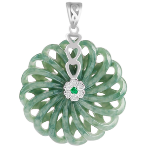 Collar con colgante de plata S925 con jadeíta natural de grado A, amuleto de la paz, para hombre y mujer - Product Image 3