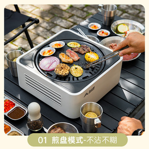 Bisina Portable Charcoal Grill Cast Iron Outdoor Smokeless Barbecue Stove For Camping - Product Image 4