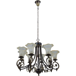 MONZA Lámpara de Techo Moderna, Colgante de Cuero de 8xE14, 76 cm, Luz Blanca Cálida, Fácil Instalación para Colgar EN LA Habitación del Hogar - Product Image 1