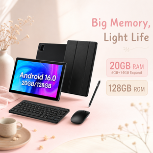 Tablette PC Android 16 <span class=keywords><strong>de</strong></span> 10,1 pouces, 20 Go + 128 Go, Octa Core, 6000 mAh, Wi-Fi 5G, <span class=keywords><strong>Netflix</strong></span>, tablettes pour les affaires et l'éducation avec étui clavier - Product Image 5