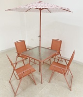Mobilier d'extérieur en acier pour pique-nique jardin, chaises pliantes, ensembles de Table rectangulaire avec verre trempé, meubles de jardin, 226 ensembles