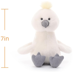 Affascinante Pappagallo Cacatua Grigio con Zampe Grigie e Piume Gialle, Morbido Giocattolo di Peluche per Bambini, 7 Pollici, Divertente Uccello di Peluche da Coccolare - Product Image 4