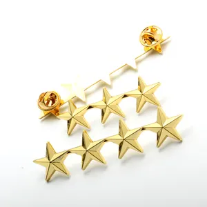 Low Minimum Order Die Struck Cheap Custom Made Blank Metal Badge star Lapel Pin