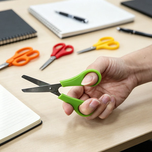 Règles pour enfants, étudiants et bureau, ciseaux, coupe-papiers en plastique et acier inoxydable de sécurité, fournitures de papeterie - Product Image 4