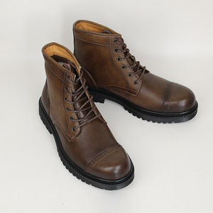 Bottes en cuir véritable pour hommes, à lacets, style football/soccer, chukka, moto, avec caractéristiques souples pour l'été - Product Image 5