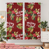 COSENNATUR Panneau de rideau de Noël personnalisé imprimé 100 % polyester avec passe-tringle, impression numérique 2D, décoration de fenêtre de vacances, OEM