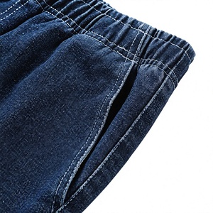 AAFII IMPEX <b>Mens</b> Regular Fit <b>Drawstring</b> Straight Leg Blue <b>Jeans</b> Casual Elastic Waist Denim Vintage Streetwear Soft Eco-Friendly - Product Image 4
