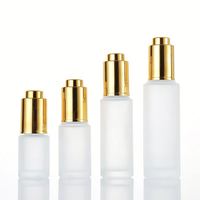 Flacon compte-gouttes en verre dépoli blanc transparent de haute qualité 20ml 30ml 50ml, avec épaule plate et compte-gouttes à pression pour huiles essentielles