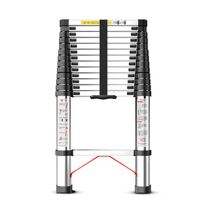 Échelle télescopique moderne en aluminium, <span class=keywords><strong>7</strong></span> <span class=keywords><strong>marches</strong></span>, 2 m, portable, capacité de 330 lb, angle d'escalade de 50°, hauteur extensible de 6,6 pieds - Product Image 6