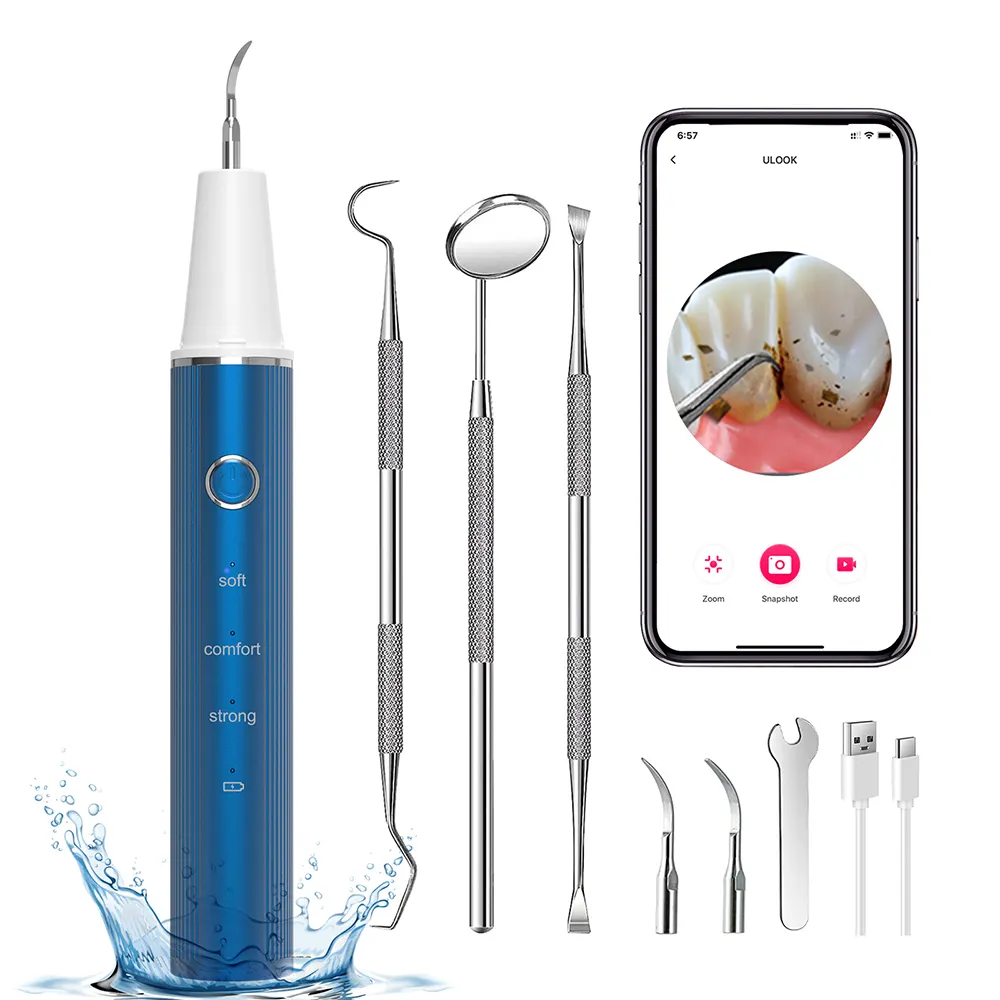 2024 Best Seller casa usa il dispositivo per rimuovere i denti del tartaro per rimuovere la placca di calcolo Scaler dentale a ultrasuoni con fotocamera 8MP
