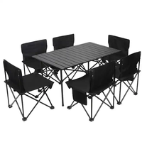 Mobilier d'extérieur pour camping, table et chaise pliante portable, kit pour camping, plage, pique-nique