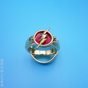Bague Flash en alliage de zinc couleur or, bijoux unisexe, dérivés d'animation - Product Image 1