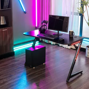 Tabela de mesa de jogos para computador, escritório em casa, rgb com luz de led