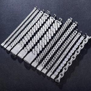 Pulsera Cubana de Moissanita D VVS para Hombre, Cadena Iced Out de Plata Esterlina 925 con Diamantes Completos, Joyería Streetwear para Adolescentes - Product Image 5