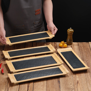 <b>Melamine</b> imitation porcelain <b>plate</b>, fresh-cut beef <b>plate</b>, hanging tenderloin beef <b>plate</b>, rectangular <b>plate</b>, creative - Product Image 2