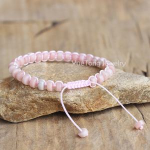 Pierre précieuse naturelle faite à la main 3*6mm Heishi perles <span class=keywords><strong>corde</strong></span> tressée Bracelet réglable femmes Yoga macramé Wrap Bracelet bijoux en gros - Product Image 5