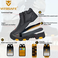 VITOSAFE-Zapatos DE SEGURIDAD Chelsea con punta de acero para el trabajo, botas con cremalleras, venta al por mayor