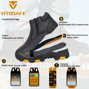 Vitosafe Groothandel Op Maat Fabrikant Chelsea Stalen Teen Werk Veiligheidsschoenen Laarzen Met Ritsen - Product Image 4