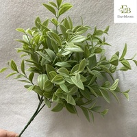 Großhandel 25 Stück Künstliche Vanilleblätter Plastik-Grünpflanzen Hochzeits-Deckendekoration Blumenreihe Blätter Blumenarrangement