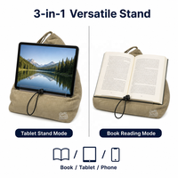 Support de tablette multifonctionnel personnalisé OEM, coussin de lecture pour lit et canapé, avec poche de rangement et poignée de transport