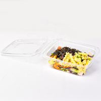 Contenants personnalisés en PET recyclé de 24 oz et 32 oz, à clapet, anti-effraction, en plastique transparent, avec charnière, pour salades, fruits, et autres aliments, étanches