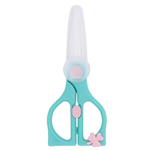 Ceramic Children <b>Scissors</b> With Round Tips 152mm Pink Green <b>Kitchen</b> Baby Food <b>Scissors</b> - Product Image 4