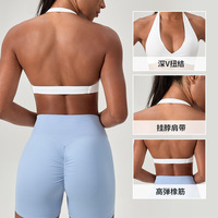 Soutien-gorge de yoga populaire respirant à maintien élevé pour femme, dos élégant, sans armatures, sexy, pour le fitness