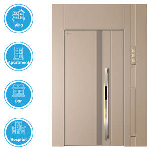 JL-617 Puerta de Seguridad de Acero de Última Generación, de Alta Calidad, Moderna y Estable, Puerta de Entrada Impermeable Premium, Antirrobo, para Casa, Villa, Centro Comercial, China - Product Image 1