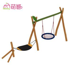 Ensemble de balançoire en bois Moetry pour enfants, siège de balançoire nid, Montessori, école maternelle, jardin d'enfants, aire de jeux naturelle, extérieur, cour - Product Image 6