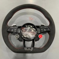 Volant en cuir YLA adapté aux Audi A3 A4 A5 S3 S4 S5 RS3 RS4 RS5 B8.5 8P 8V B9 C7 A6 A7 RS6 RS7 Q3 Q5 Q7 Q8 R8 TT TTS TTRS