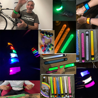 Bracelet LED réfléchissant à clipser en PVC, avec logo personnalisé, pour la course nocturne à vélo