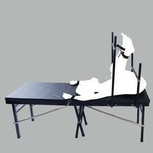<span class=keywords><strong>Table</strong></span> de bondage et de retenue sexuelle BDSM en cuir PU, système de retenue portable et pliable avec menottes et sangles pour mains et chevilles - Product Image 3