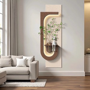Semplicità moderna soggiorno divano sfondo parete idroponica piante verdi arenaria tridimensionale <span class=keywords><strong>con</strong></span> LED Art decoro disegnare - Product Image 3