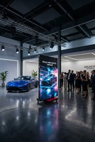 Écran LED couleur pliable à trois volets avec base mobile, affichage d'affiches HD GOB pour intérieur, utilisation multi-événements, location pour équipes de médias
