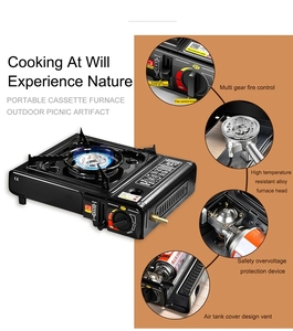 Estufa de <span class=keywords><strong>gas</strong></span> portátil al aire libre Camping Montañismo Vehículo Estufa de <span class=keywords><strong>gas</strong></span> dual Campo profesional Utensilios de cocina de supervivencia - Product Image 3